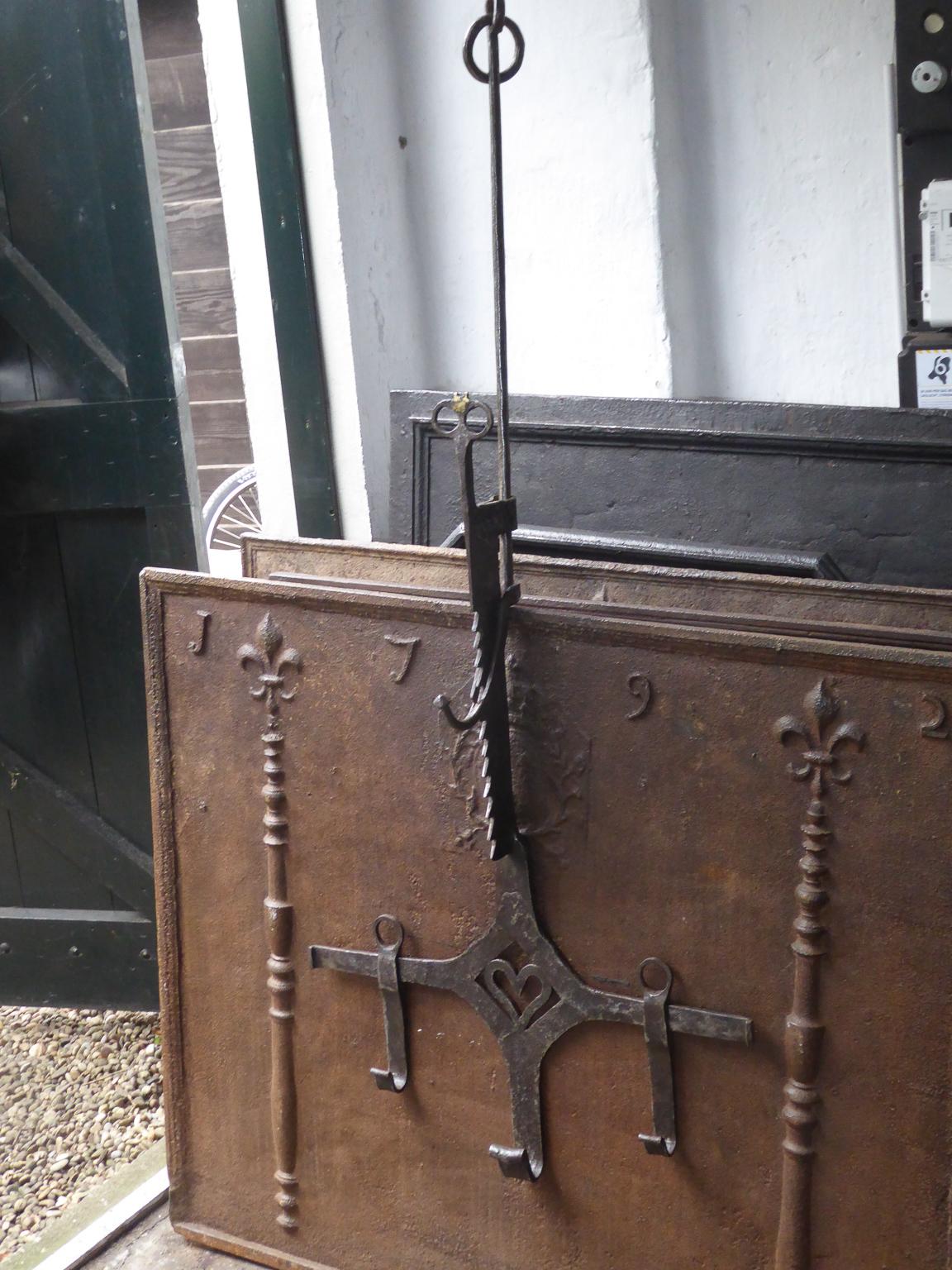 Gothic Beautiful 17th Century French Fireplace Trammel or Hanger For Sale