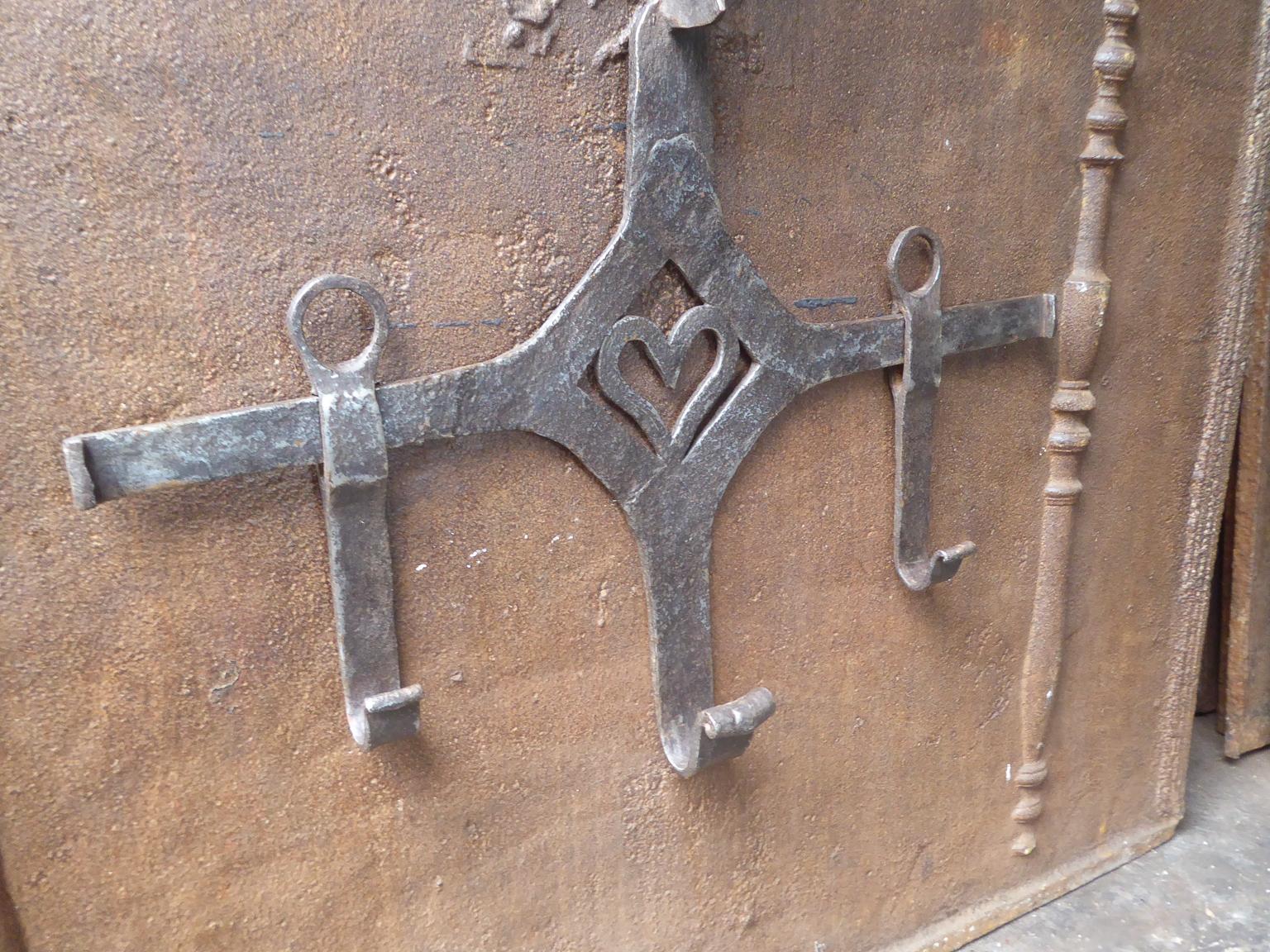 Wrought Iron Beautiful 17th Century French Fireplace Trammel or Hanger For Sale
