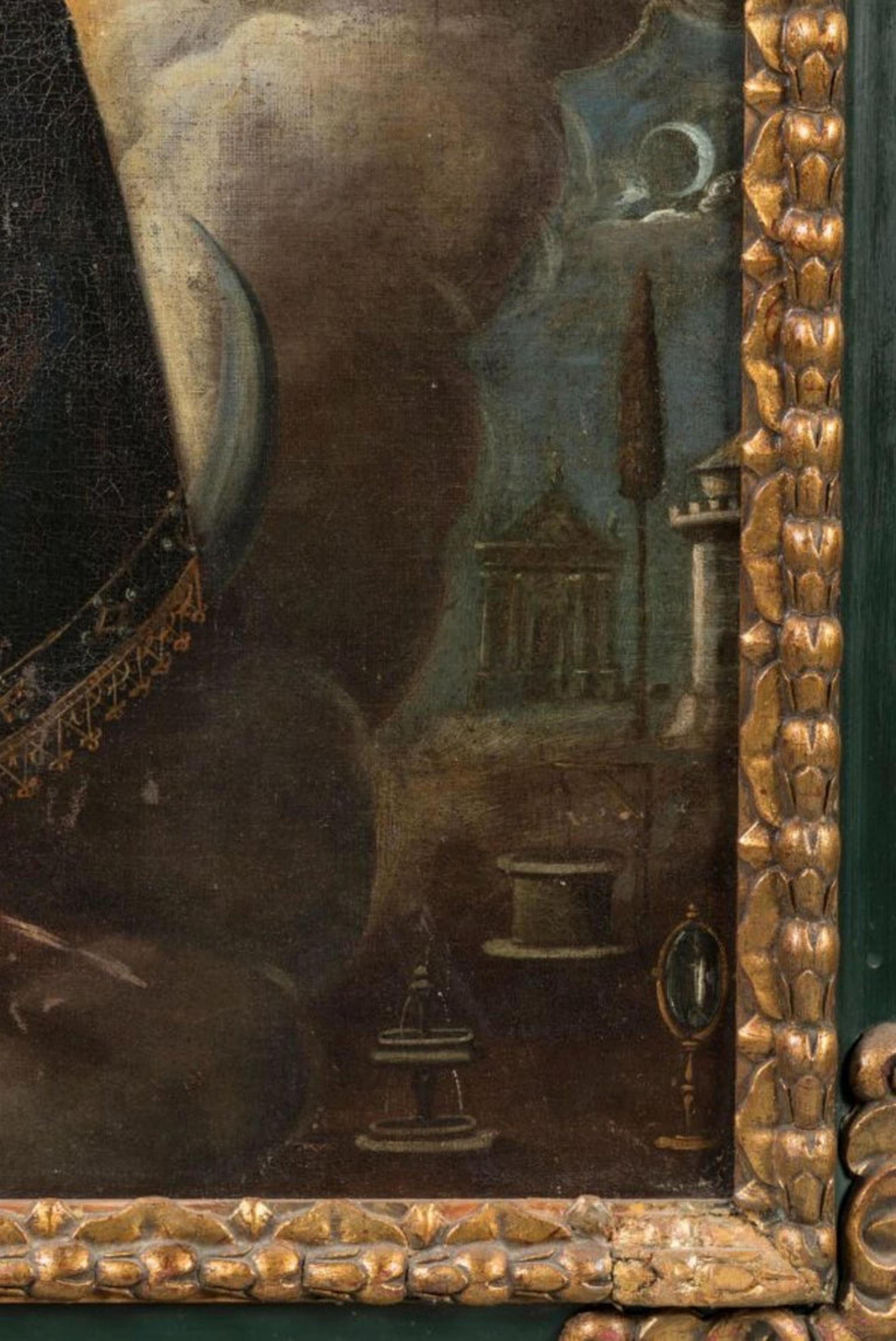 Schöne mexikanische Schule des 17. Jahrhunderts – „Annunciation“ (Spanisch Kolonial) im Angebot