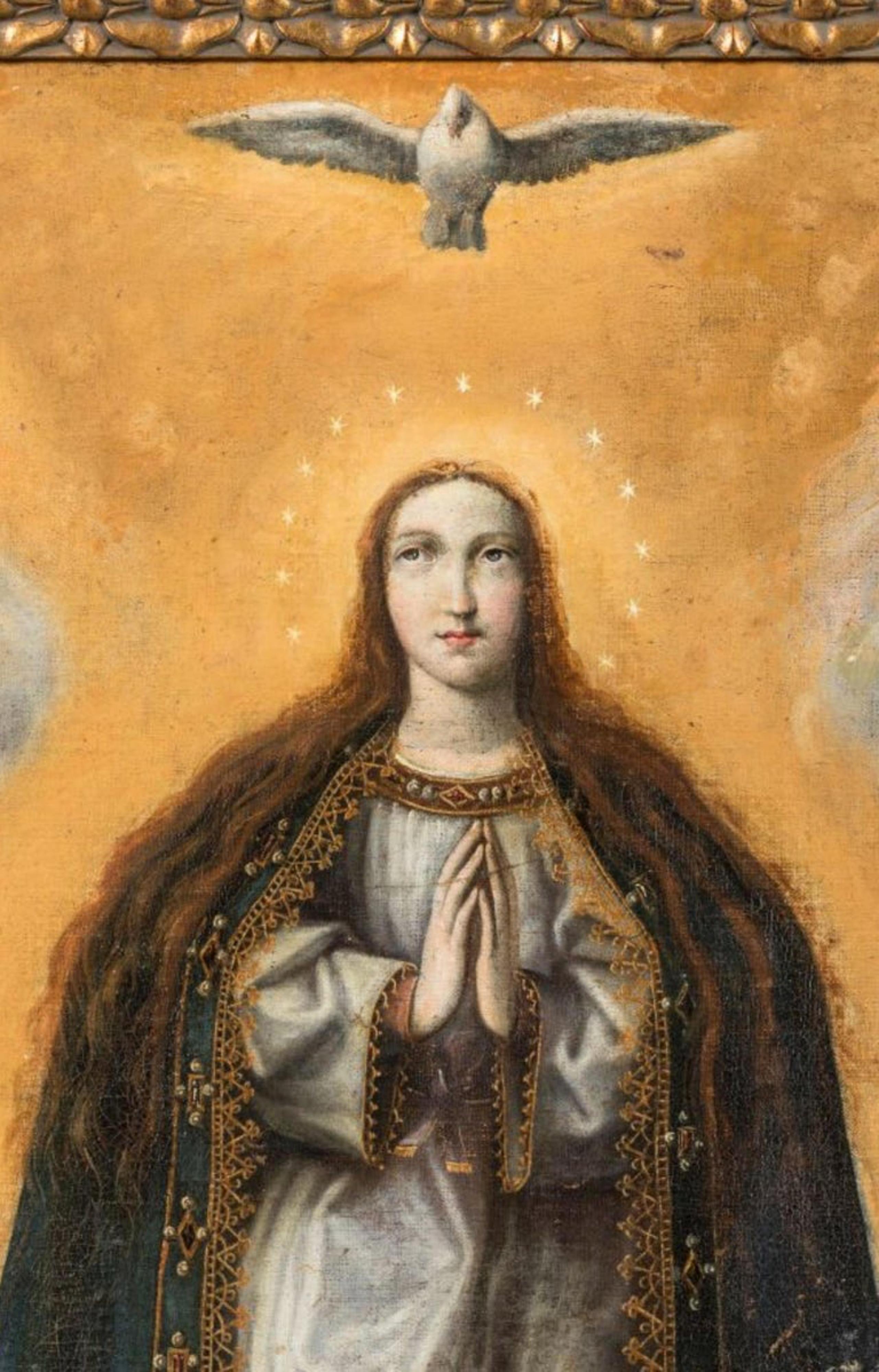 Schöne mexikanische Schule des 17. Jahrhunderts – „Annunciation“ (18. Jahrhundert und früher) im Angebot