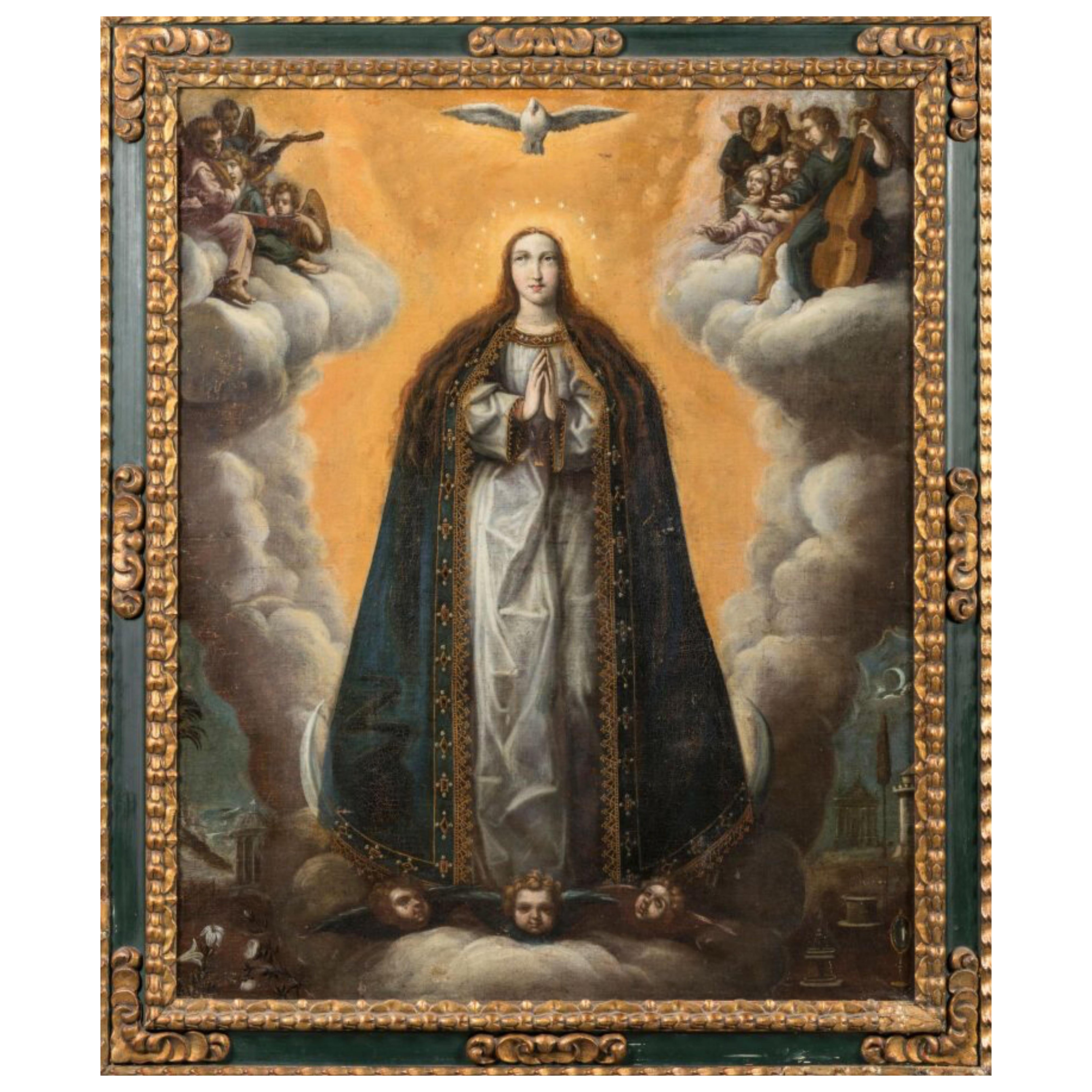 Beautiful 17th-century Mexican School - "Annunciation."