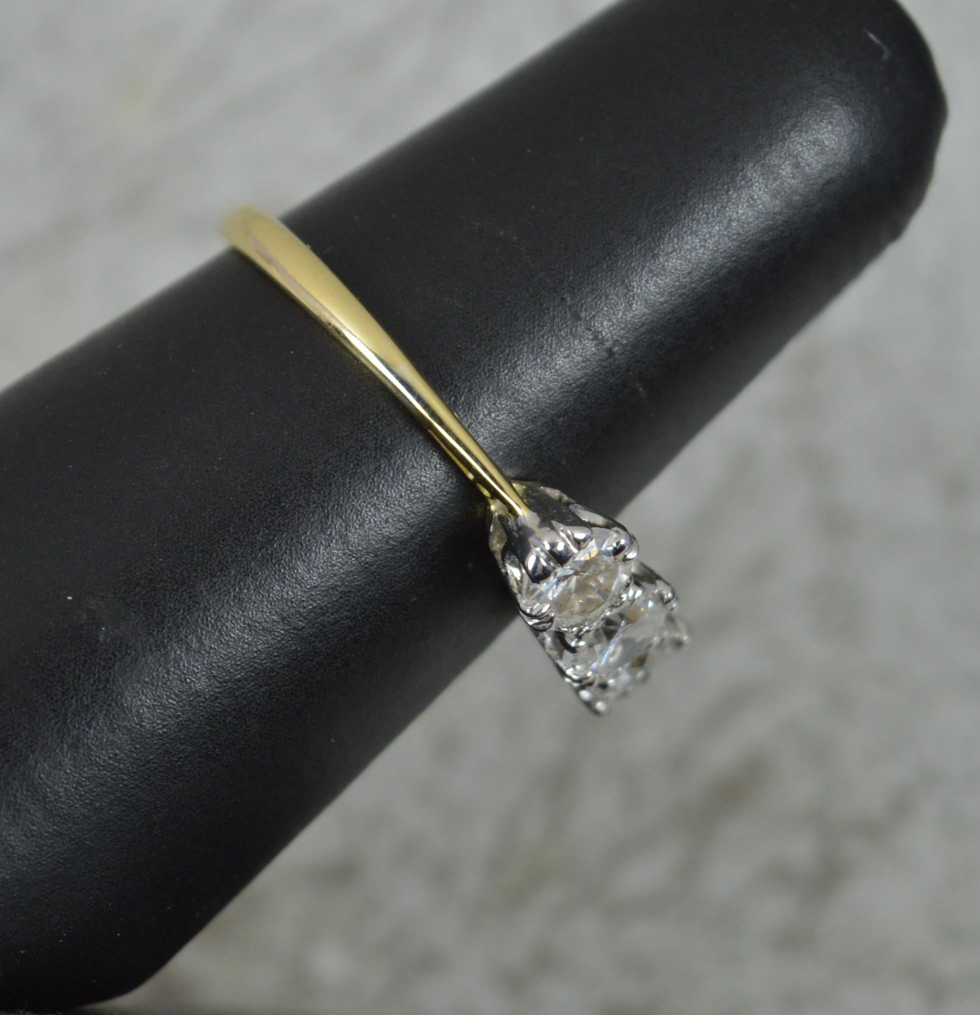 Beautiful 18 Carat Gold and 0.75ct Diamond Trilogy Ring For Sale 7