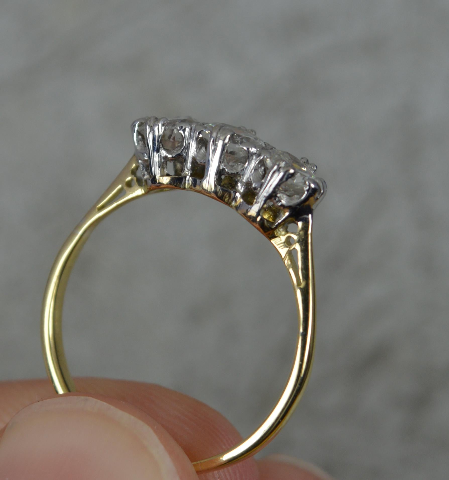 Beautiful 18 Carat Gold and 0.75ct Diamond Trilogy Ring For Sale 1