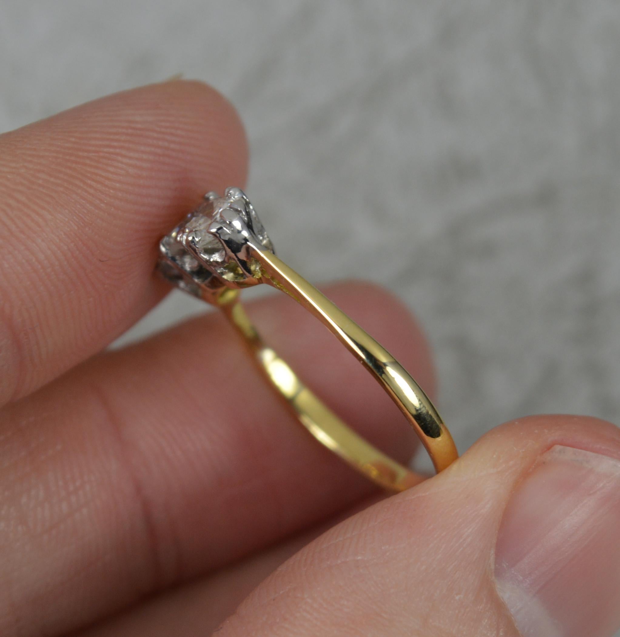 Beautiful 18 Carat Gold and 0.75ct Diamond Trilogy Ring For Sale 4