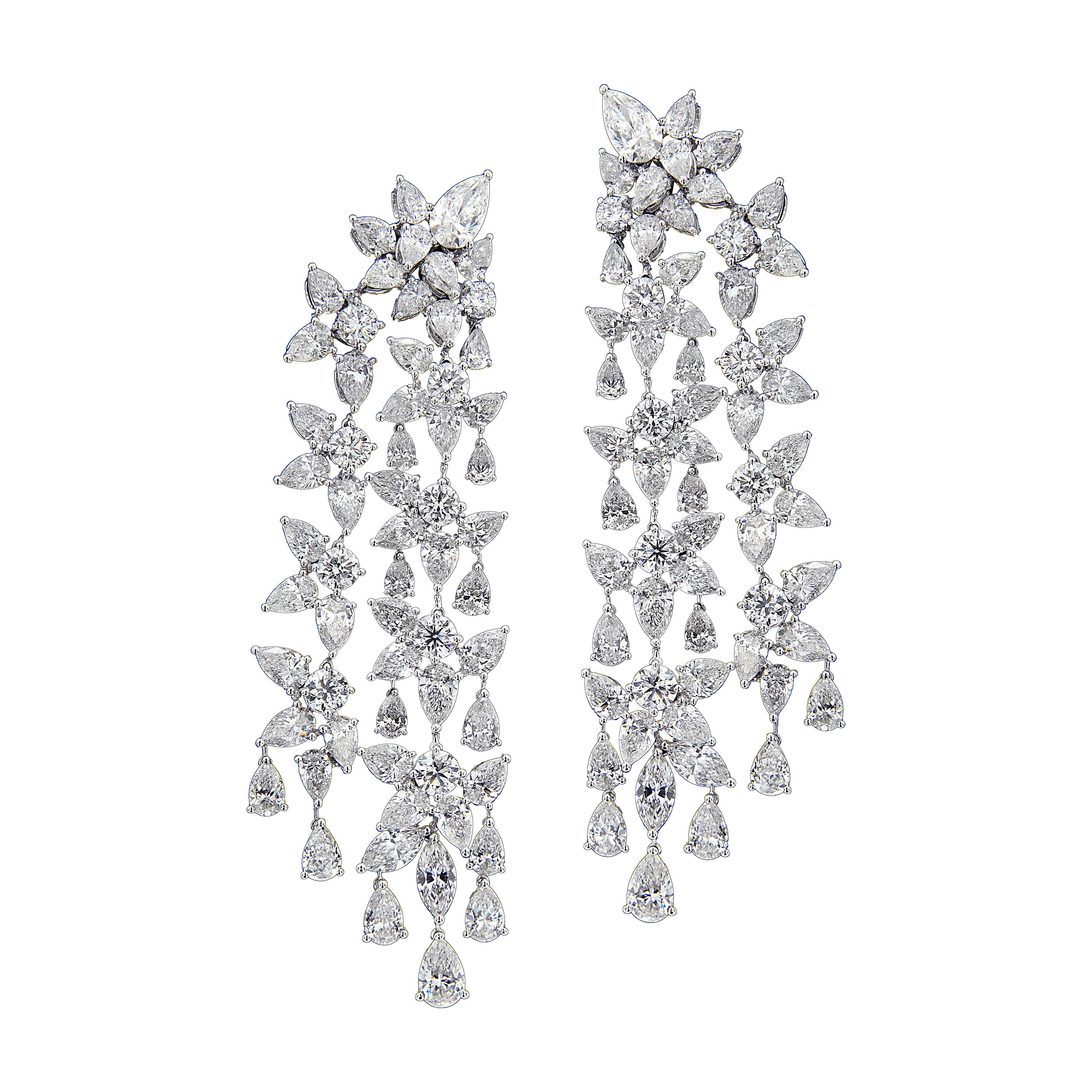 Schöner Cocktail-Party-Ohrring aus 18 Karat Weißgold und Diamant im Angebot