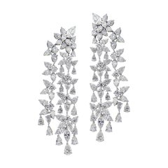 Schöner Cocktail-Party-Ohrring aus 18 Karat Weißgold und Diamant