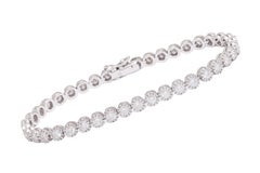 Beautiful 18 kt. White Gold Tennis Bracelet With 4 ct. Diamonds