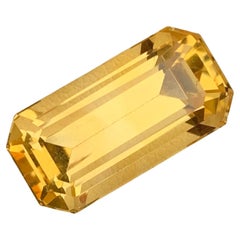 Beautiful Long Emerald Cut Natural Loose Yellow Citrine from Brazil