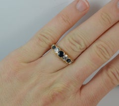 Beautiful 18 Carat Bubble Set Sapphire and Vs Diamond Stack Ring