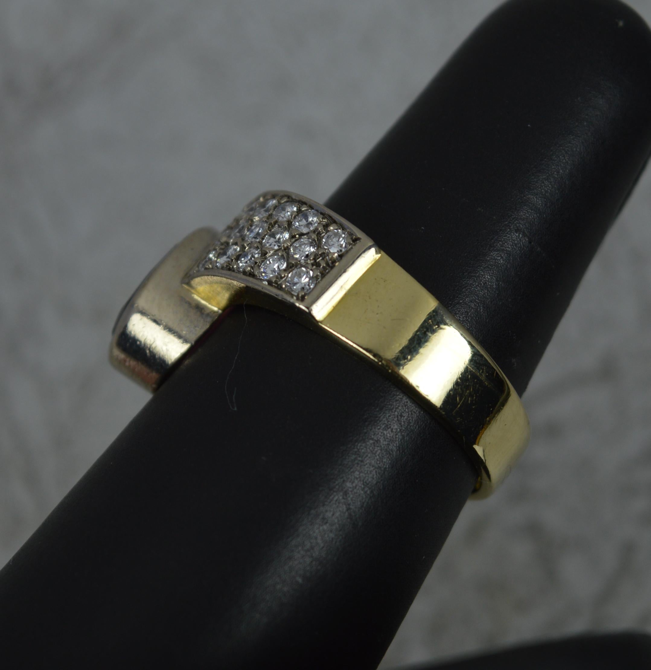 Beautiful 18 Carat Gold Tourmaline and 32 Diamond Wishbone Cluster Ring 3
