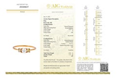 Beautiful 18k Rose Gold 3 Stone Ring with 0.56 ct Natural Diamonds, AIG Cert