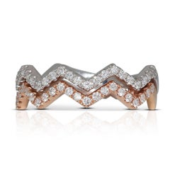 Beautiful 18k White and Rose Gold Eternity Diamond Ring with .25 Natural Diamond