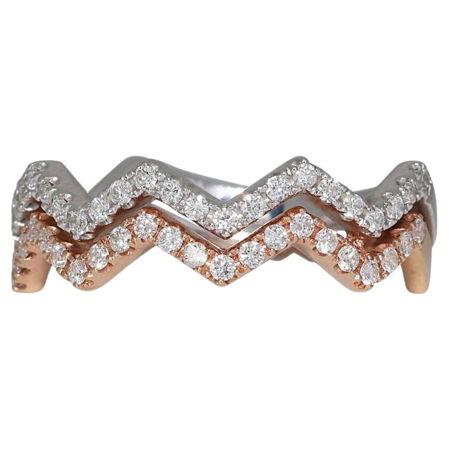 Beautiful 18k White and Rose Gold Eternity Diamond Ring with .25 Natural Diamond For Sale