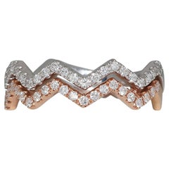 Beautiful 18k White and Rose Gold Eternity Diamond Ring with .25 Natural Diamond