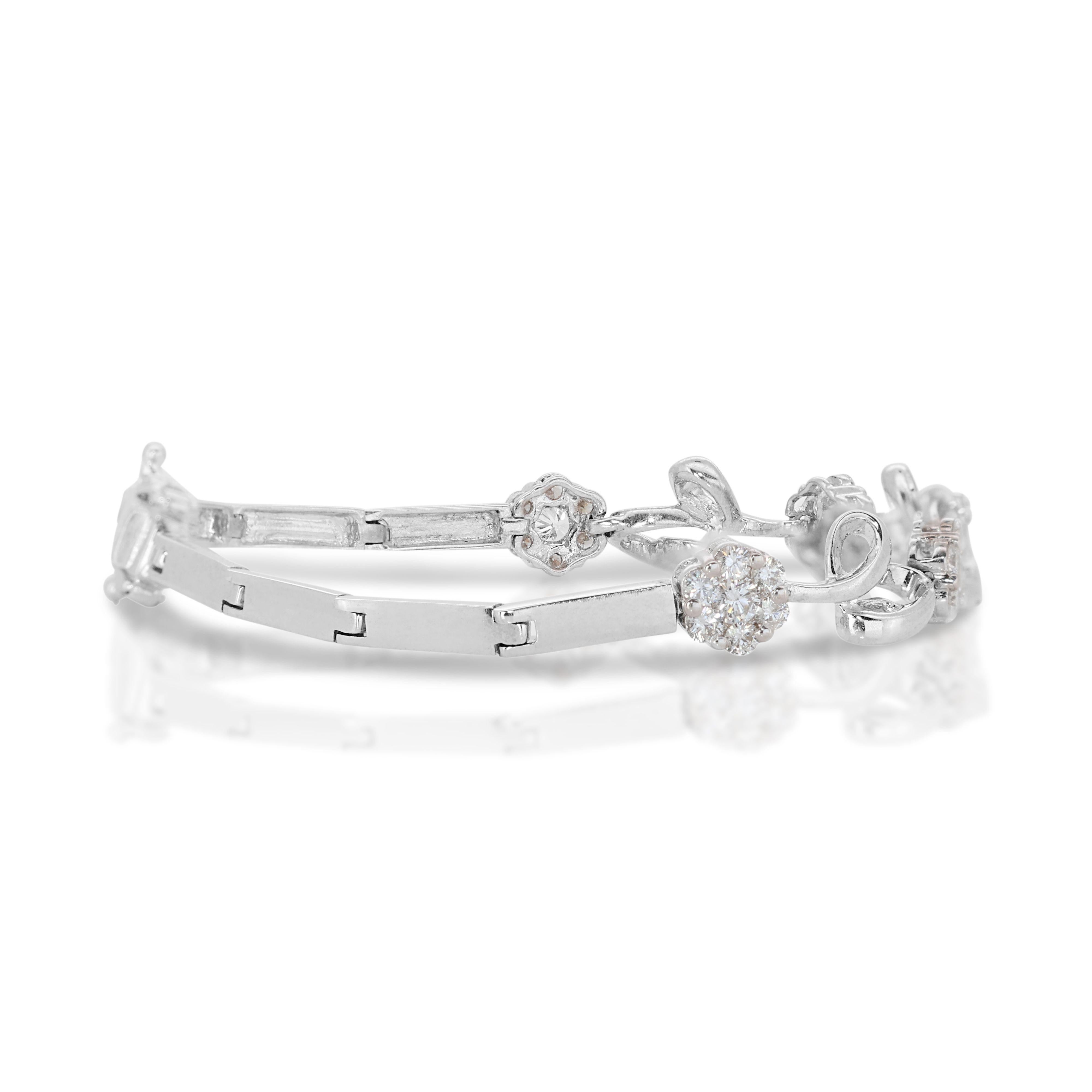 Magnifique bracelet en or blanc 18 carats avec diamants naturels de 0,70 carat Neuf à רמת גן, IL