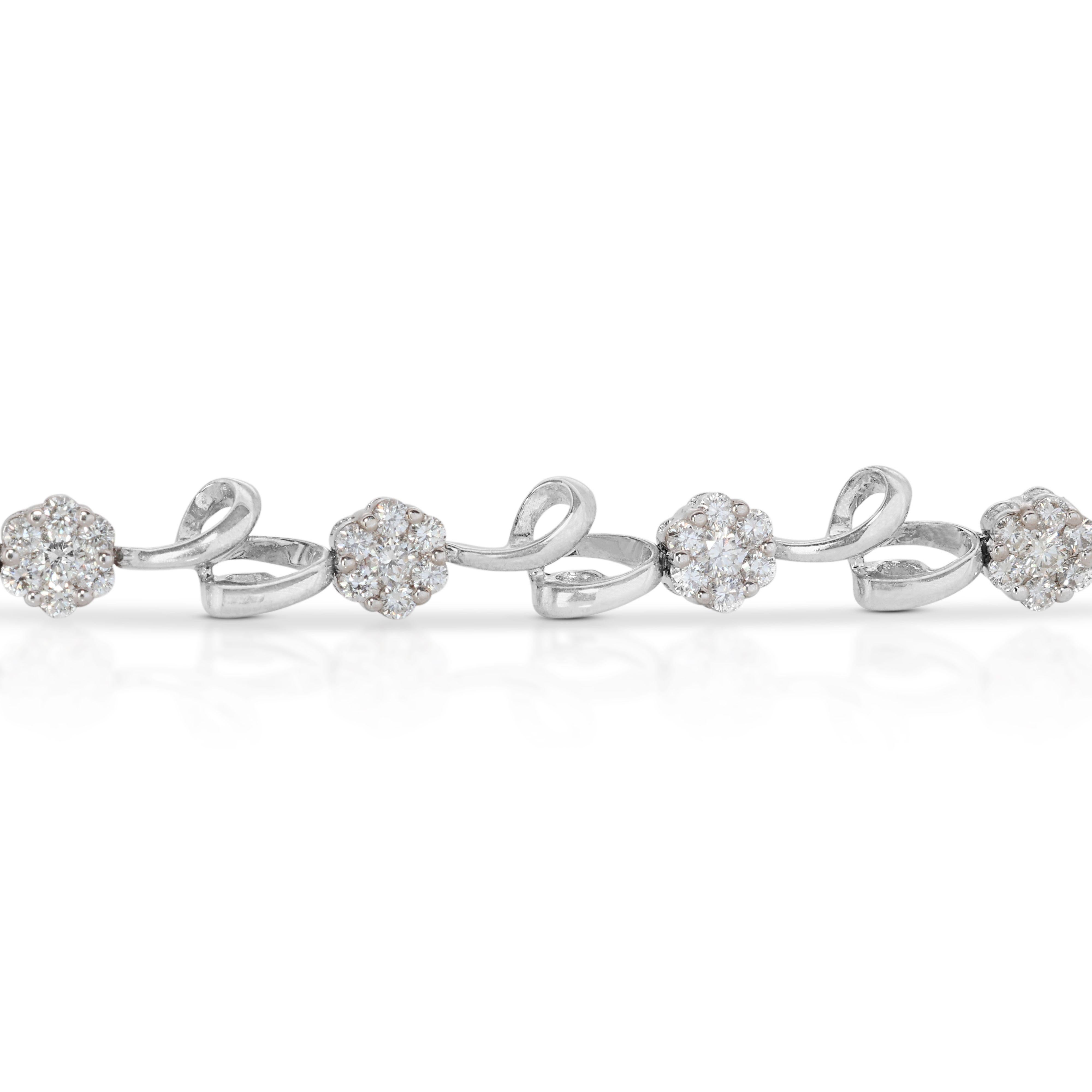 Magnifique bracelet en or blanc 18 carats avec diamants naturels de 0,70 carat 1
