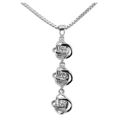 Magnifique pendentif en or blanc 18 carats avec diamant 0,14 carat - (chaîne non incluse) 