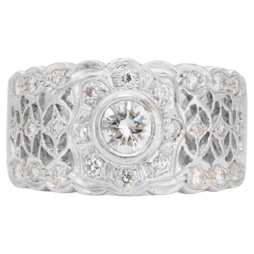 Beautiful 18k White Gold Diamond Ring For Sale
