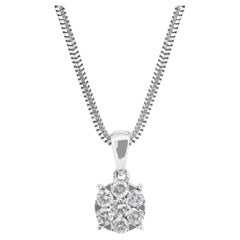 Luminous 0.17ct Natural Diamonds Necklace in 18K White Gold