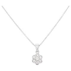 Beautiful 18k White Gold Necklace with 0.10 Ct Natural Diamonds