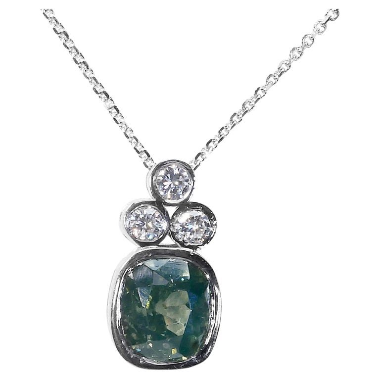 Collier En Or Blanc 18 Carats Avec Diamants - Bijou Précieux Occasion - Magnifique Pièce à Prix Attractif