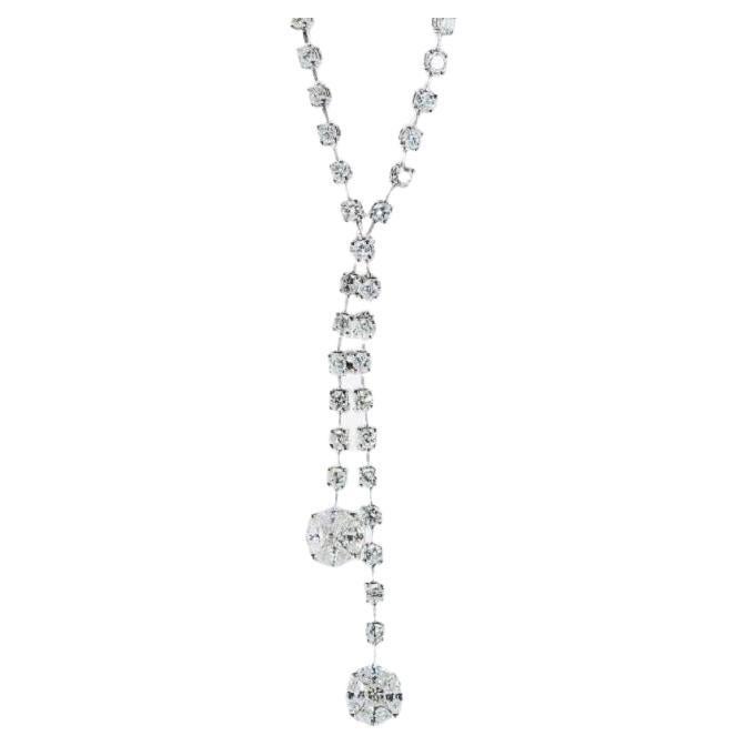 Beautiful 18k White Gold Necklace with 2.50 Ct Natural Zircon and
