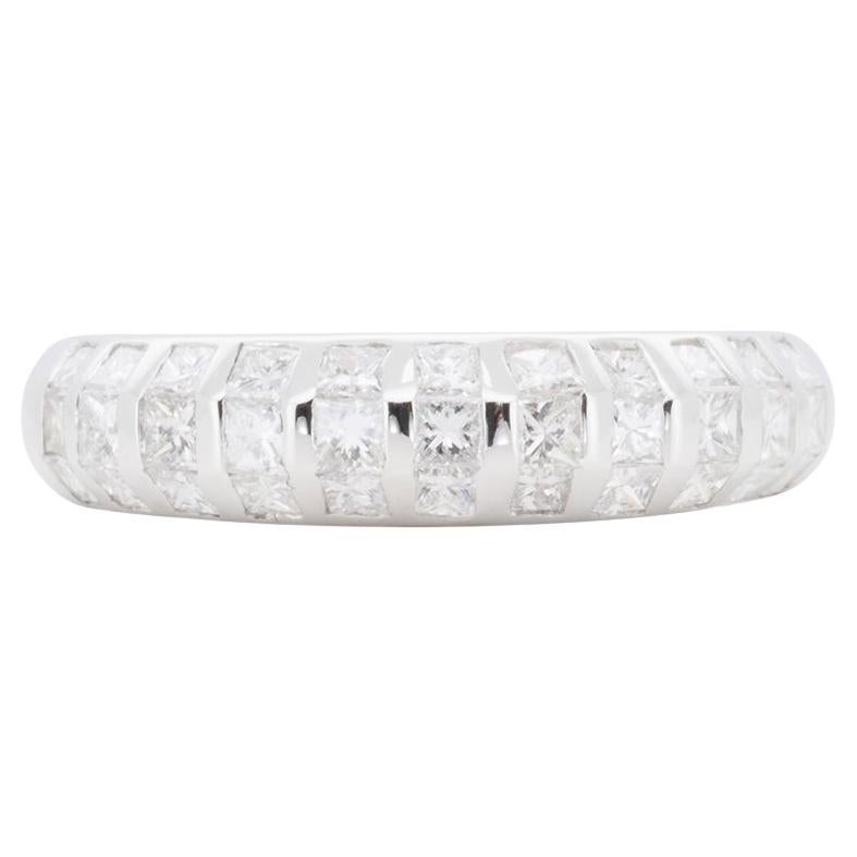 Magnifique bague en or blanc 18 carats pavée de diamants naturels de 0,50 carat