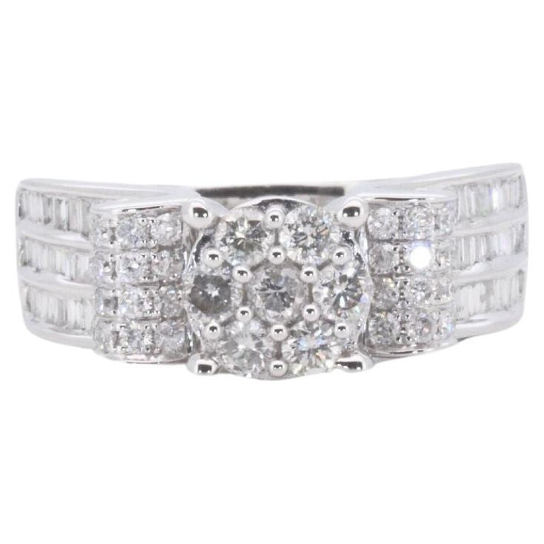 Bague En Or Blanc 18 Carats Sertie De Diamants Naturels - Taille 54 - Neuf Avec étiquettes