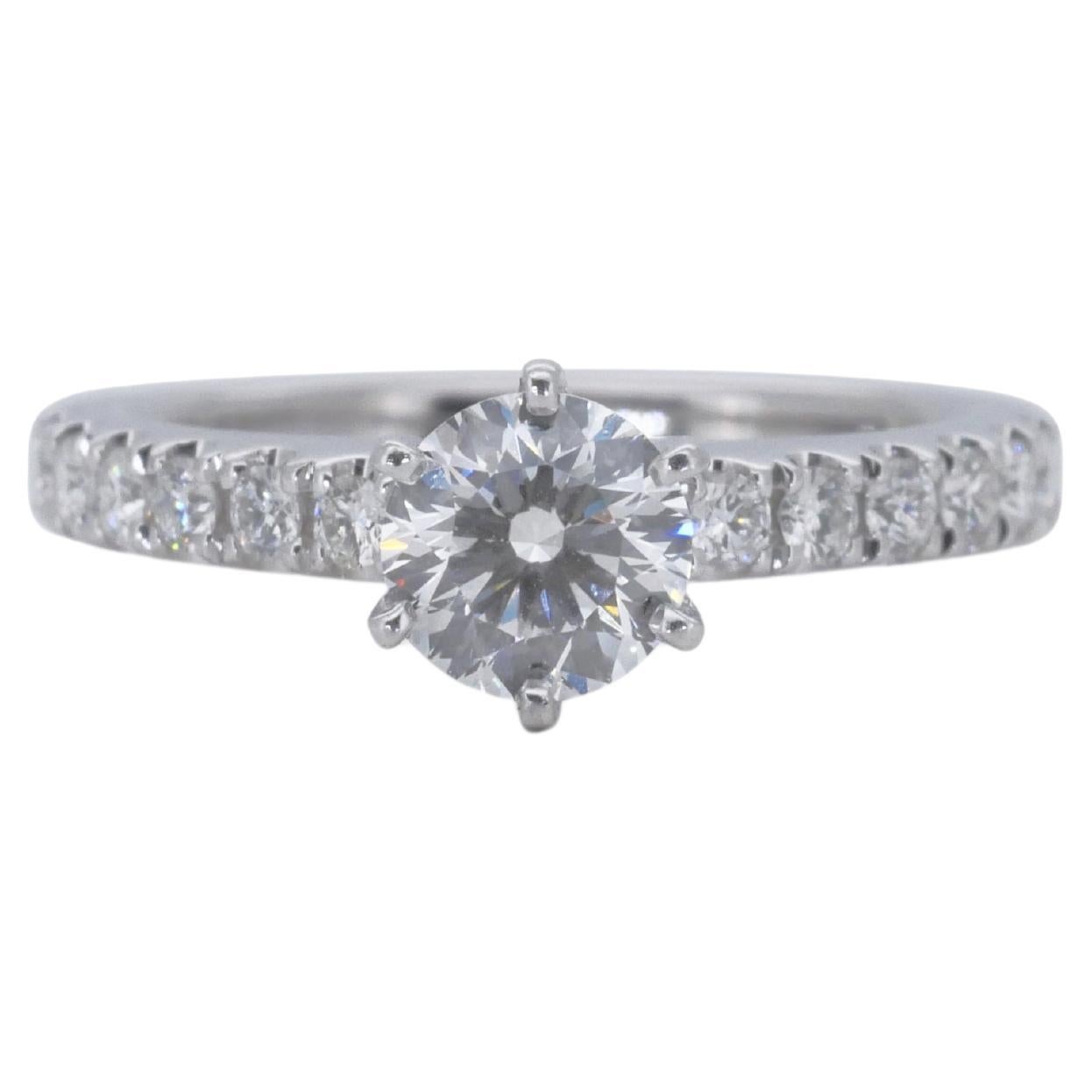 Beautiful 18k White Gold Pave Ring with 0.73 Carat Weight of Natural Diamonds For Sale