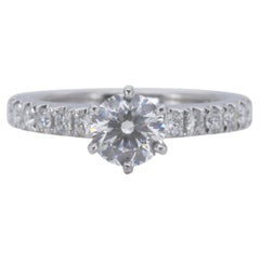 Beautiful 18k White Gold Pave Ring with 0.73 Carat Weight of Natural Diamonds