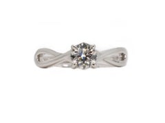 Beautiful 18K White Gold Ring with 0.53  ct Natural Diamonds- AGS Certificate