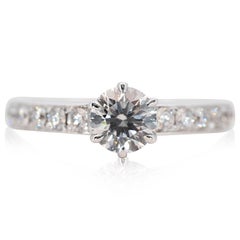 Beautiful 18K White Gold Ring with 0.95  ct Natural Diamonds- AGS Certificate