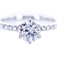 Beautiful 18K White Gold Ring with 1.20ct Natural Diamonds, Engagement Jewelry