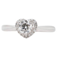 Beautiful 18K White Gold Ring with0.58  ct Natural Diamonds- GIA Certificate