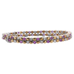 Magnifique bracelet en or jaune 18 carats avec rubis naturel de 1,2 carat et diamants certifiés NGI.