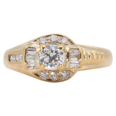 Beautiful 18k Yellow Gold Cluster Ring w/ 0.48 Carat Weight of Natural Diamonds