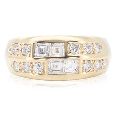 Beautiful 18k Yellow Gold Dome Ring 0.78 total carat weight of Natural Diamonds