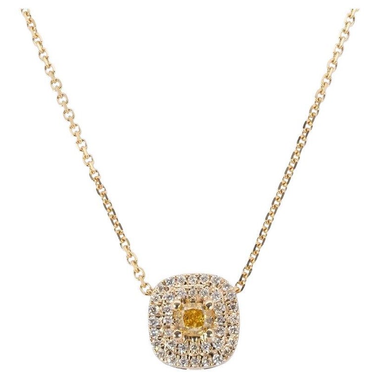 Collier En Or Jaune 18 Carats Avec Diamants - Poids 3.08g - Occasion Très Bon état