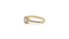 Beautiful 18k Yellow Gold Natural Diamond Halo Ring w/ 1 ct - GIA Certified