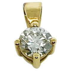 Magnifique pendentif en or jaune 18 carats avec diamants naturels de 0,50 carat certifiés IGI