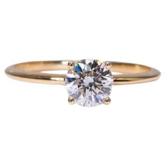 Beautiful 18K Yellow Gold Ring with 0.54 ct Natural Diamonds, GIA Certificate