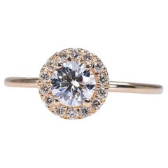 Beautiful 18K Yellow Gold Ring with 0.55 Ct Natural Diamonds, GIA Certificate