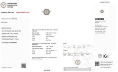 Beautiful 18kt. White Gold Halo Cushion Ring 1.70 Ct Natural Diamonds, IGI Cert