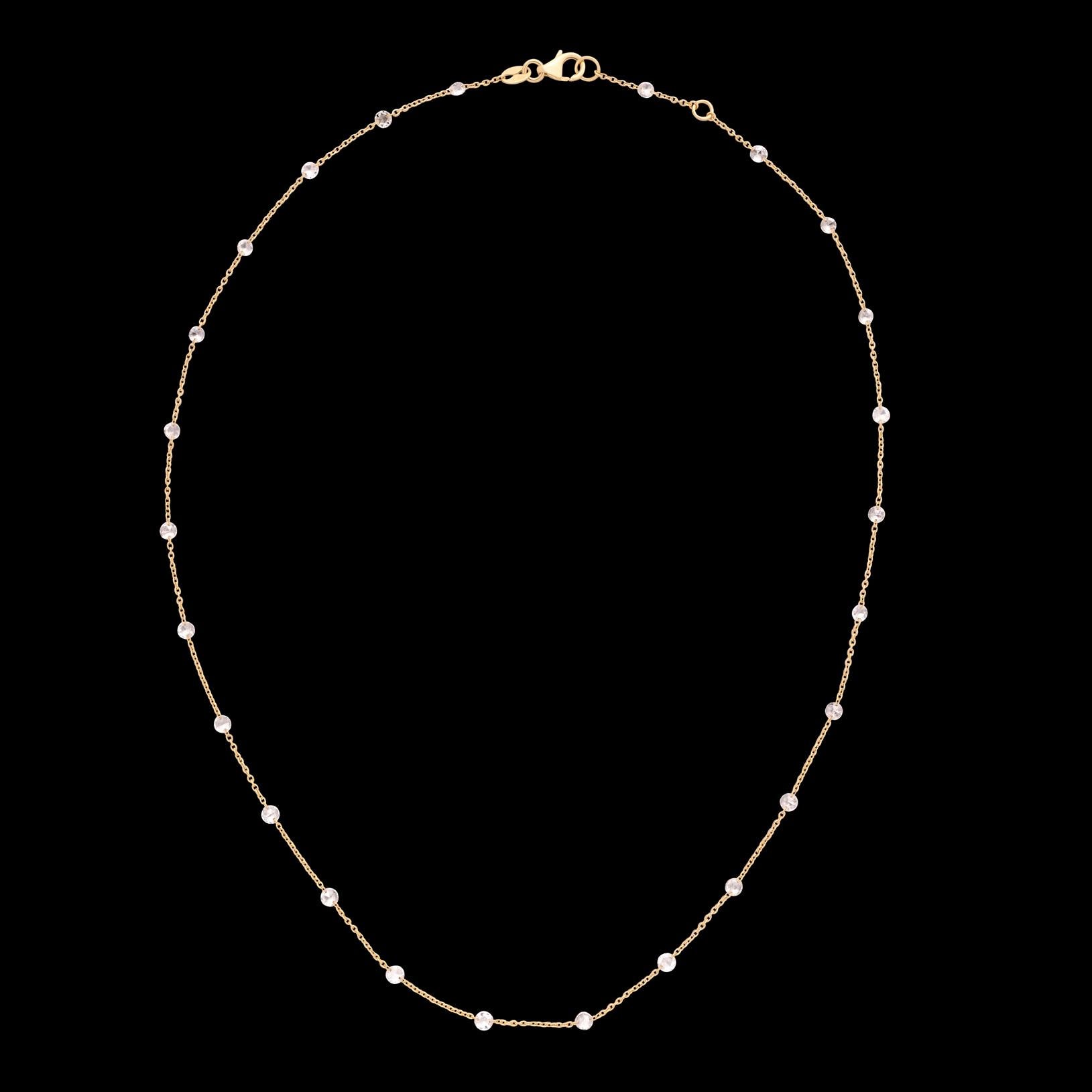 Beautiful 18kt Yellow Gold 1.65ct Diamond Necklace For Sale 1