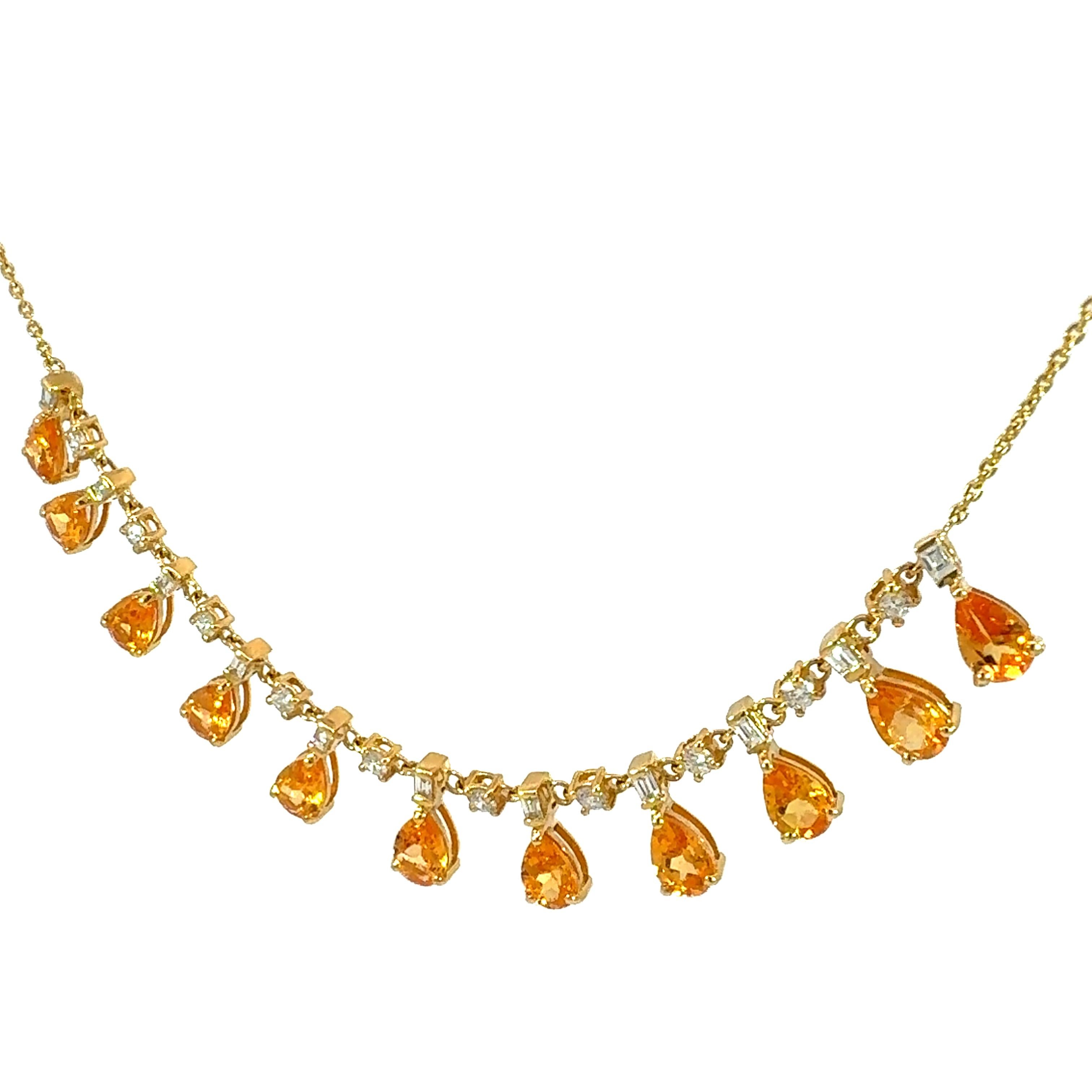 Magnifique collier grenat et diamant 18Kt YG Neuf - En vente à New York, NY