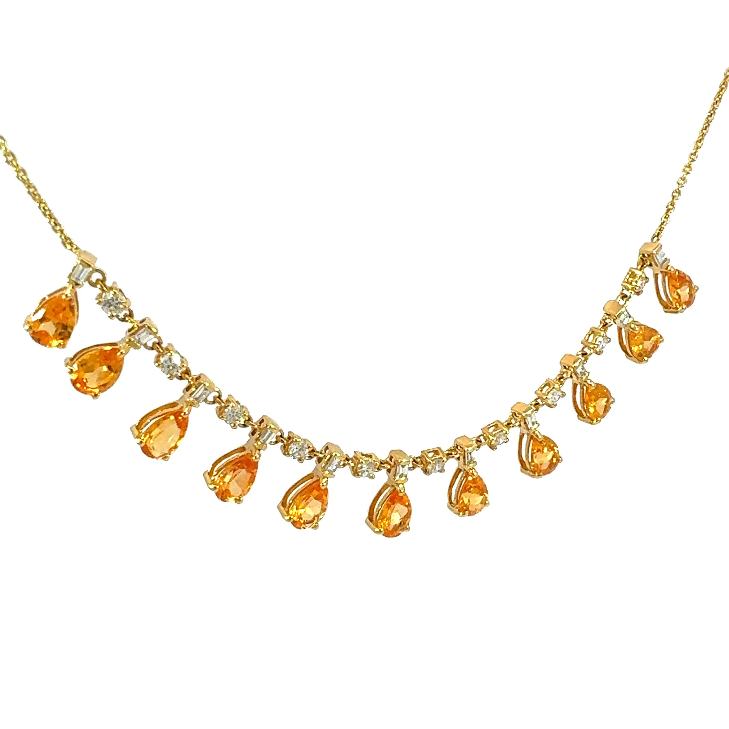Magnifique collier grenat et diamant 18Kt YG en vente 1