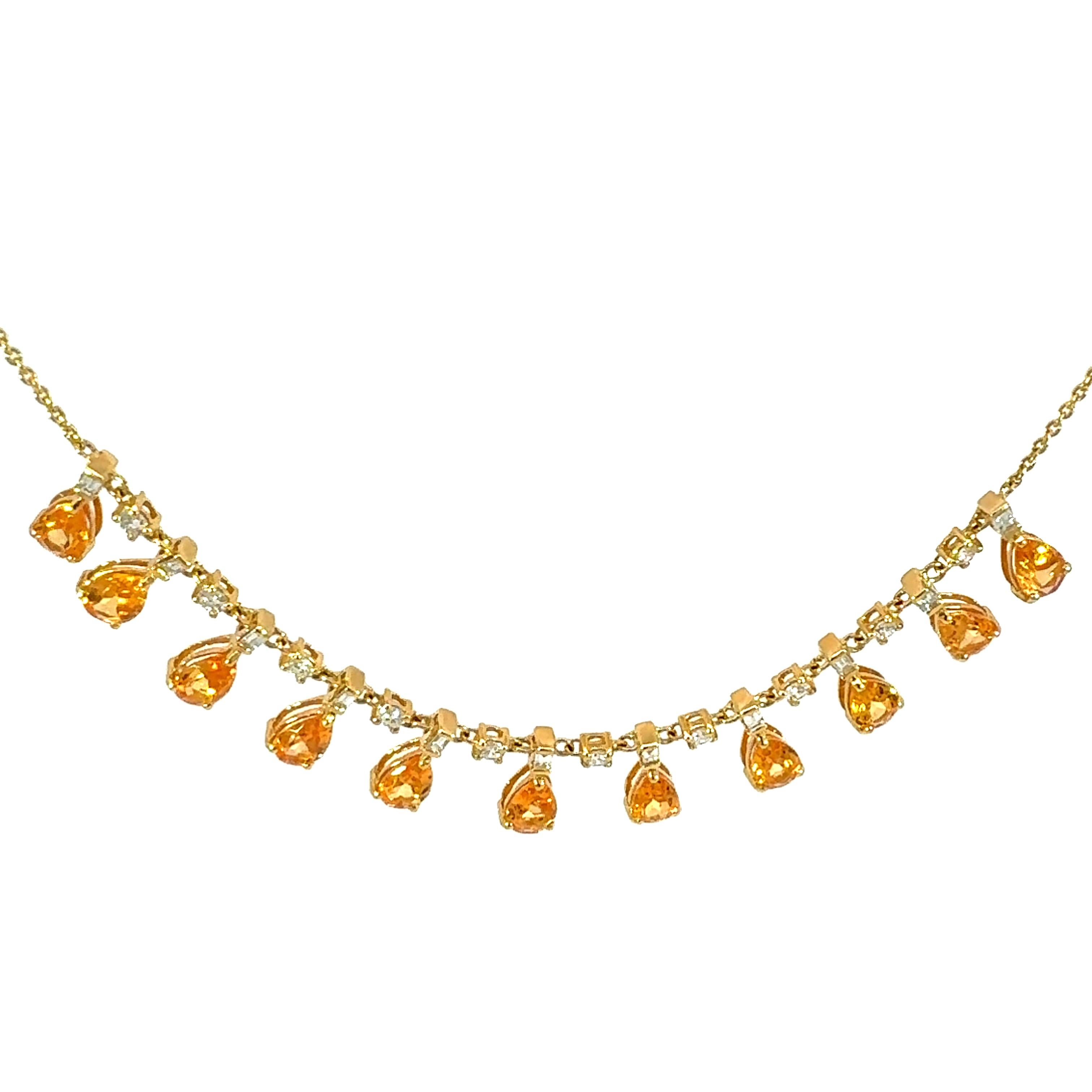 Magnifique collier grenat et diamant 18Kt YG en vente 2