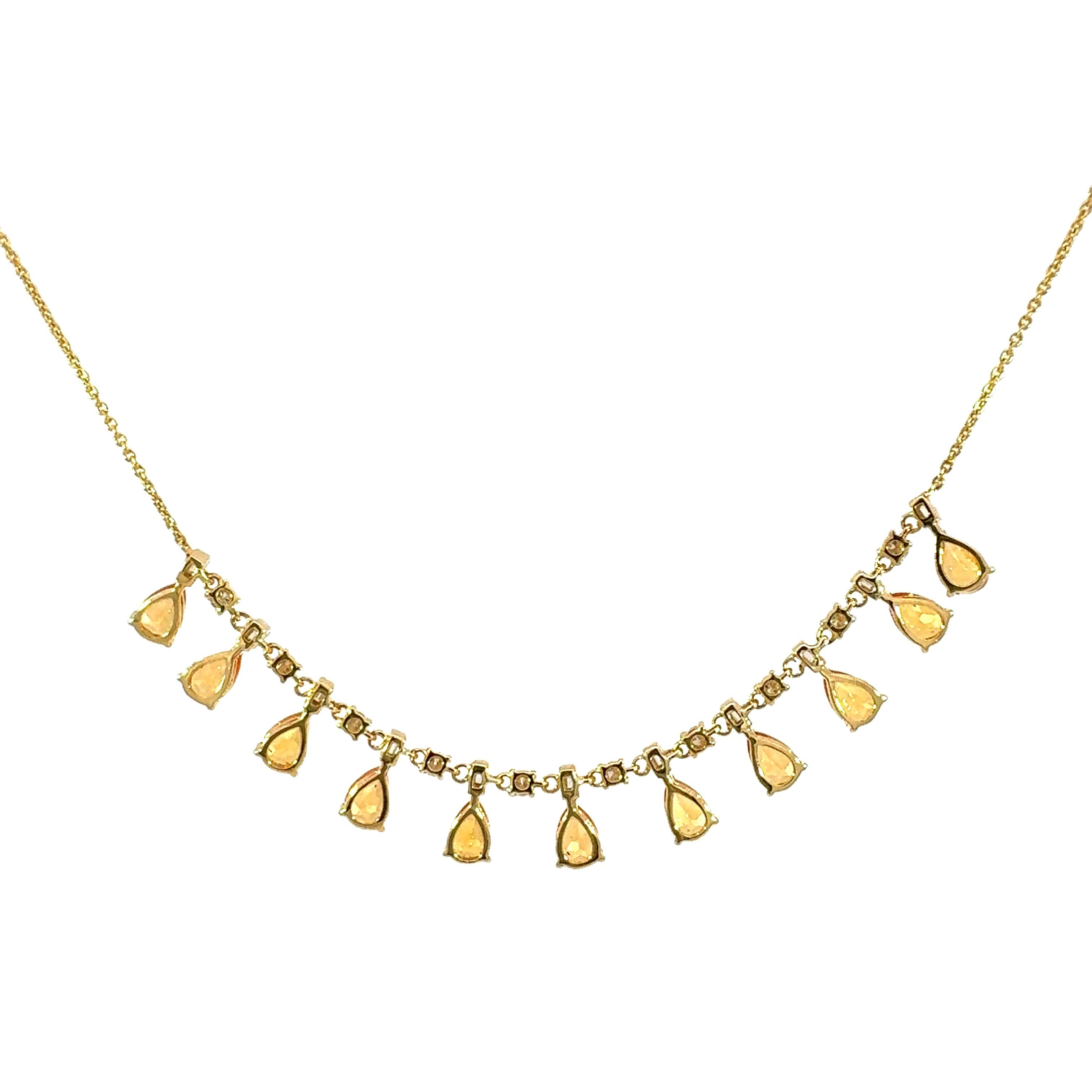 Magnifique collier grenat et diamant 18Kt YG en vente 3