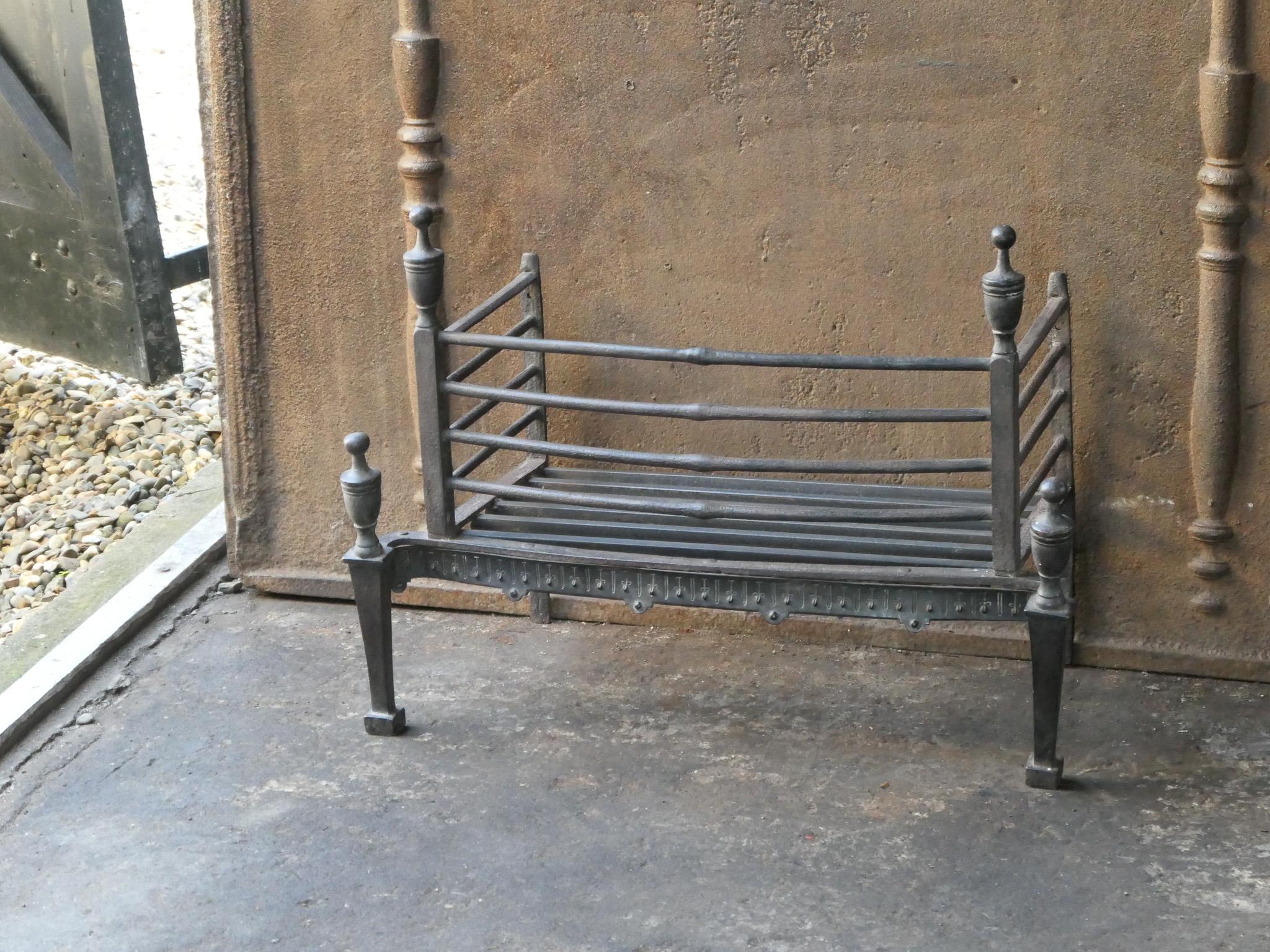 Wrought Iron Beautiful 18th-19th Century Dutch Neoclassical Fireplace Grate or Fire Grate For Sale