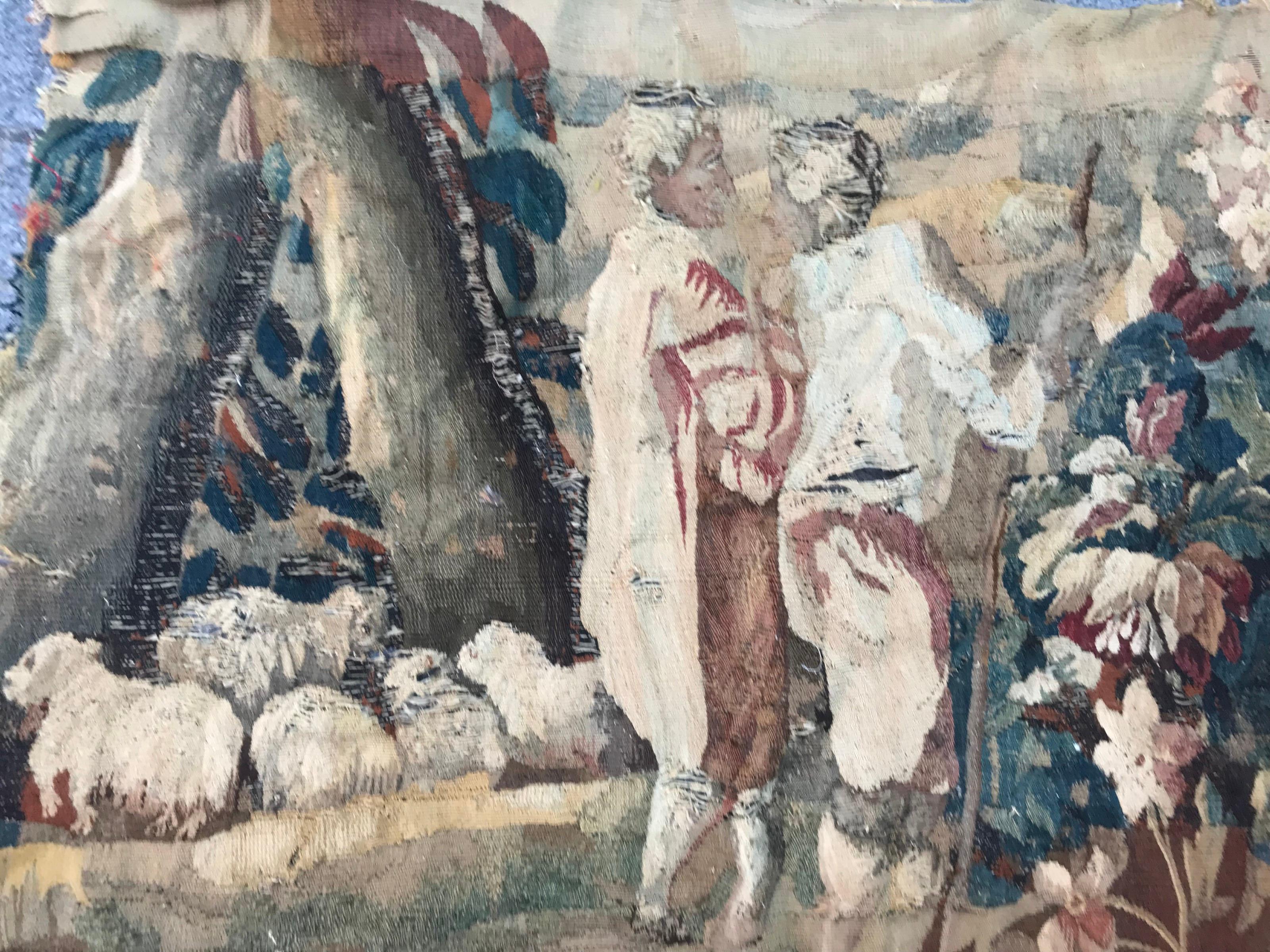 Schönes Aubusson-Wandteppichfragment aus dem 18. Jahrhundert im Angebot 5